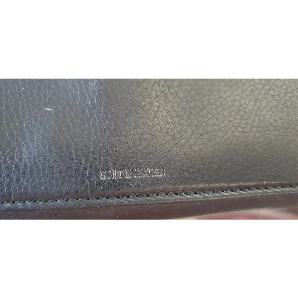 Amity Scholar Clutch Wallet Chocolate Brown Leather Checkbook Cover China in Box